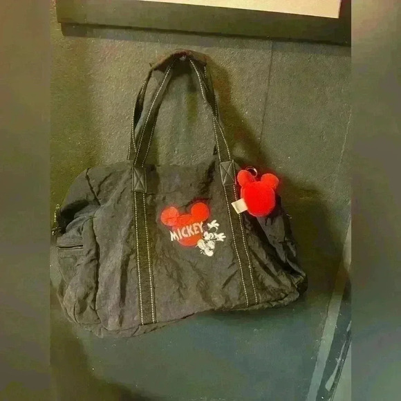 Disney Handbags - Vintage Disney Mickey Mouse Black Red Duffel Bag